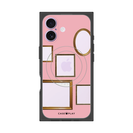 プレミアムスクエアケース with MagSafe［ Photo Frames - Pink ］