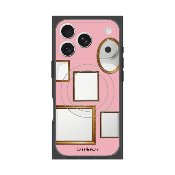 プレミアムスクエアケース with MagSafe［ Photo Frames - Pink ］