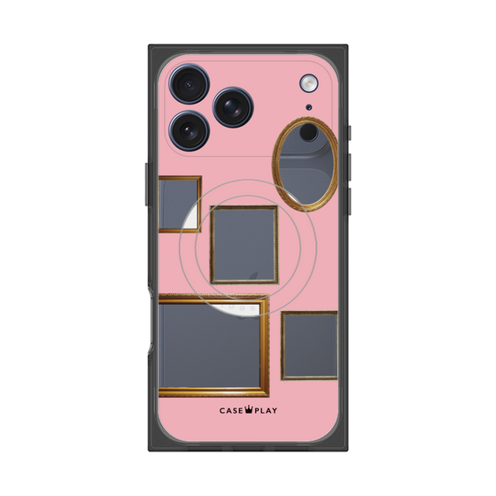 プレミアムスクエアケース with MagSafe［ Photo Frames - Pink ］