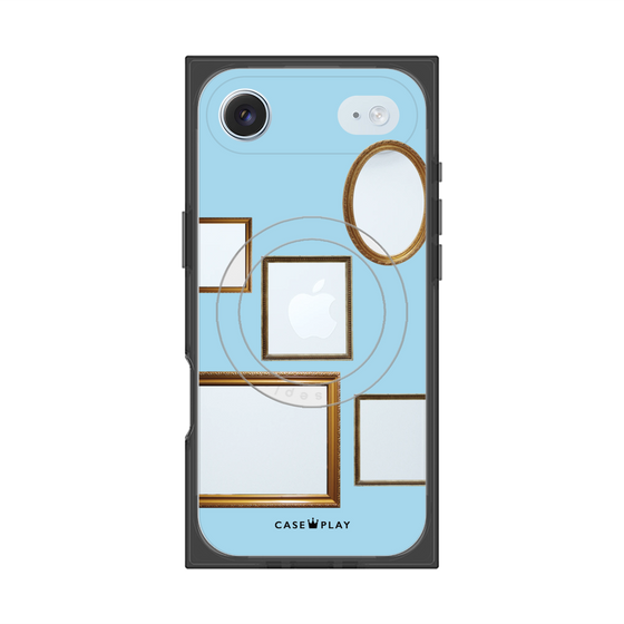 プレミアムスクエアケース with MagSafe［ Photo Frames - Light Blue ］