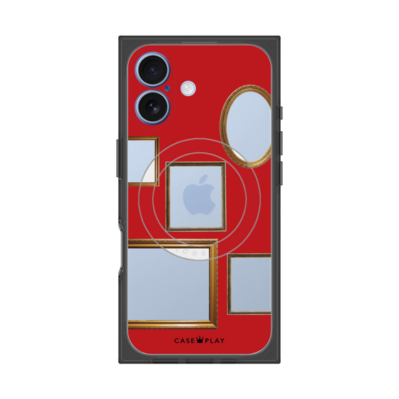 プレミアムスクエアケース with MagSafe［ Photo Frames - Red ］