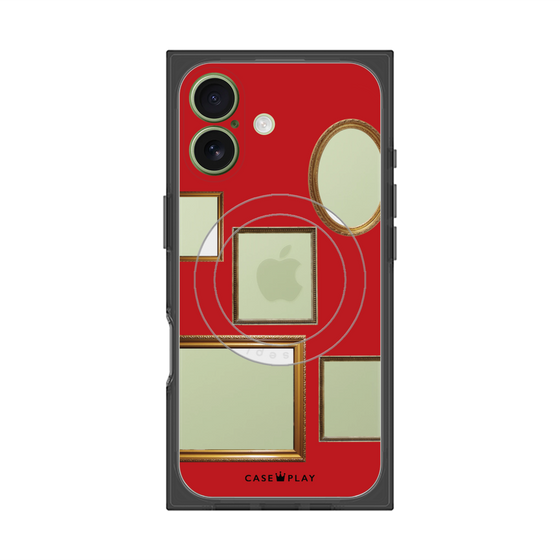 プレミアムスクエアケース with MagSafe［ Photo Frames - Red ］
