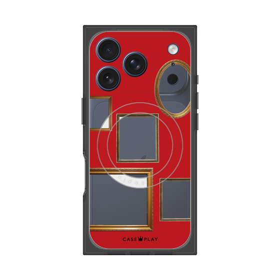 プレミアムスクエアケース with MagSafe［ Photo Frames - Red ］