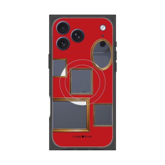 プレミアムスクエアケース with MagSafe［ Photo Frames - Red ］