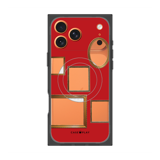 プレミアムスクエアケース with MagSafe［ Photo Frames - Red ］