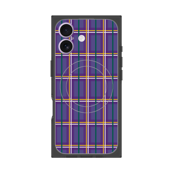 プレミアムスクエアケース with MagSafe［ Tartan Check - Purple ］