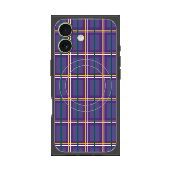 プレミアムスクエアケース with MagSafe［ Tartan Check - Purple ］