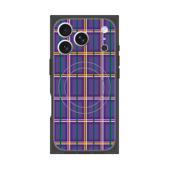 プレミアムスクエアケース with MagSafe［ Tartan Check - Purple ］