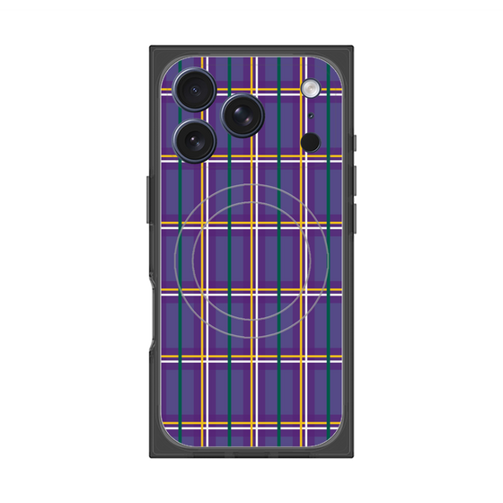 プレミアムスクエアケース with MagSafe［ Tartan Check - Purple ］