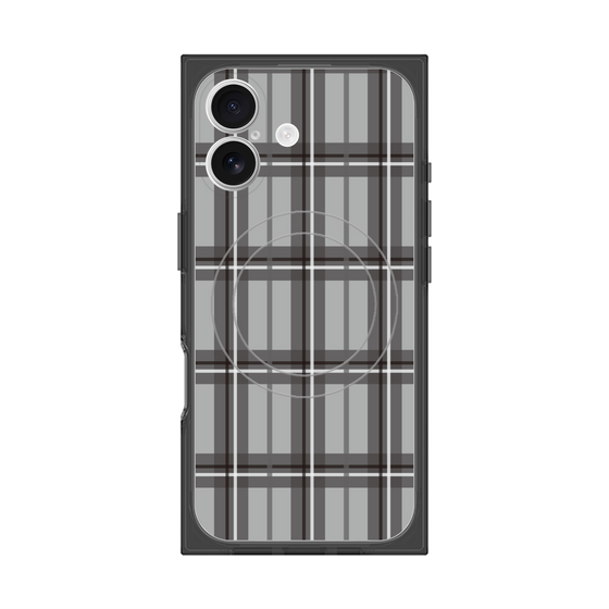 プレミアムスクエアケース with MagSafe［ Tartan Check - Gray ］
