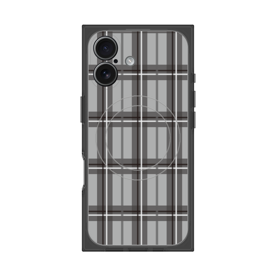 プレミアムスクエアケース with MagSafe［ Tartan Check - Gray ］