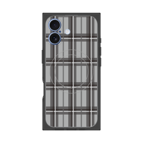 プレミアムスクエアケース with MagSafe［ Tartan Check - Gray ］
