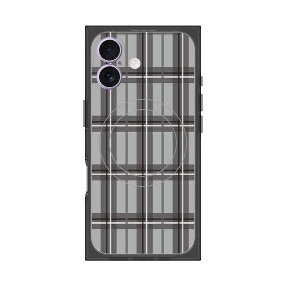 プレミアムスクエアケース with MagSafe［ Tartan Check - Gray ］