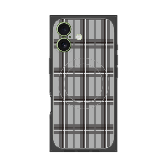 プレミアムスクエアケース with MagSafe［ Tartan Check - Gray ］