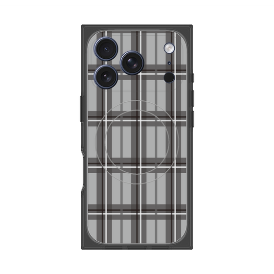 プレミアムスクエアケース with MagSafe［ Tartan Check - Gray ］