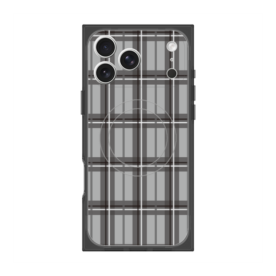 プレミアムスクエアケース with MagSafe［ Tartan Check - Gray ］