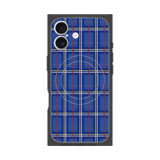 プレミアムスクエアケース with MagSafe［ Tartan Check - Blue ］