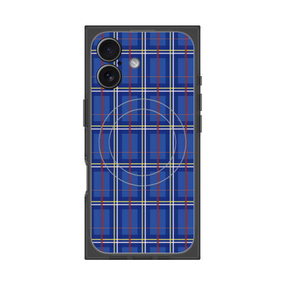 プレミアムスクエアケース with MagSafe［ Tartan Check - Blue ］
