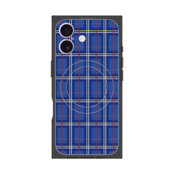 プレミアムスクエアケース with MagSafe［ Tartan Check - Blue ］