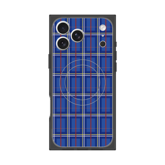 プレミアムスクエアケース with MagSafe［ Tartan Check - Blue ］