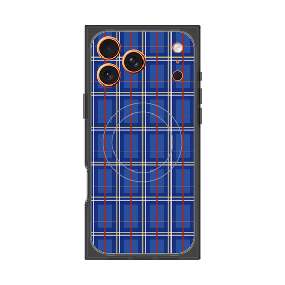 プレミアムスクエアケース with MagSafe［ Tartan Check - Blue ］