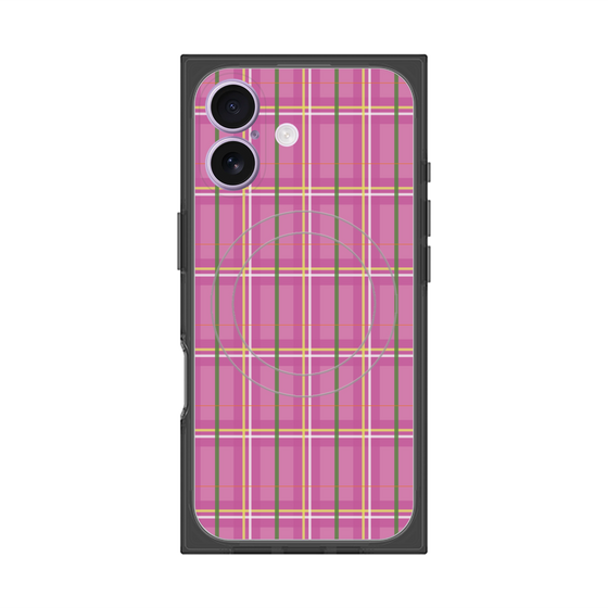 プレミアムスクエアケース with MagSafe［ Tartan Check - Pink ］