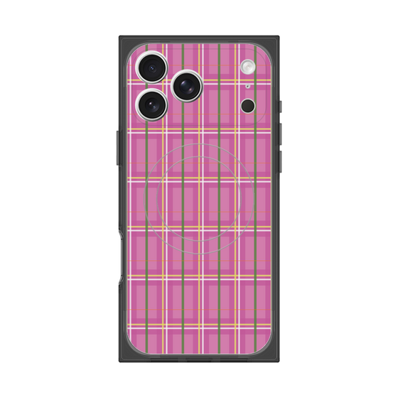 プレミアムスクエアケース with MagSafe［ Tartan Check - Pink ］