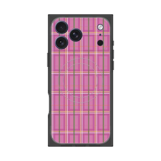 プレミアムスクエアケース with MagSafe［ Tartan Check - Pink ］