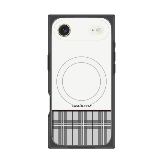 プレミアムスクエアケース with MagSafe［ CASEPLAY Tartan Check - Gray ］