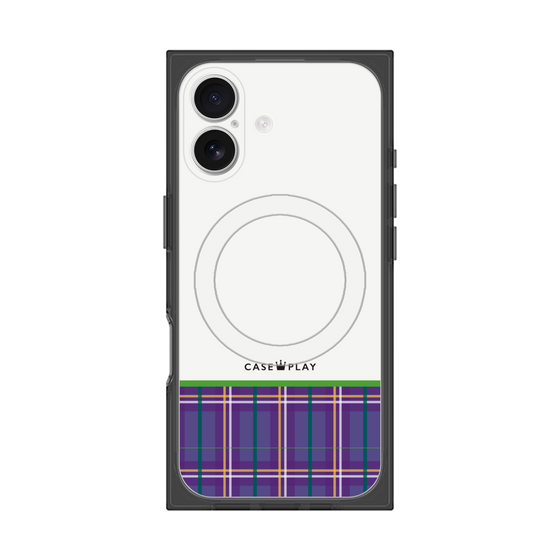プレミアムスクエアケース with MagSafe［ CASEPLAY Tartan Check - Purple ］