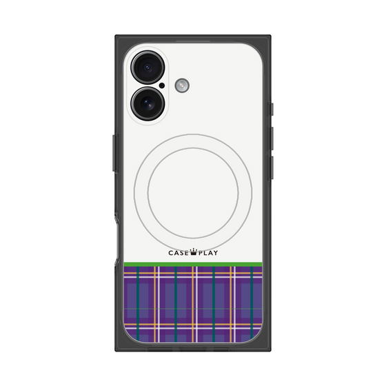 プレミアムスクエアケース with MagSafe［ CASEPLAY Tartan Check - Purple ］
