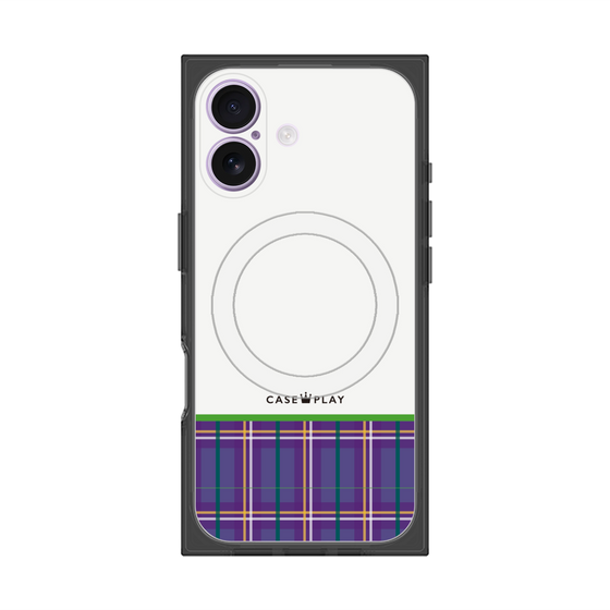 プレミアムスクエアケース with MagSafe［ CASEPLAY Tartan Check - Purple ］