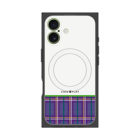 プレミアムスクエアケース with MagSafe［ CASEPLAY Tartan Check - Purple ］