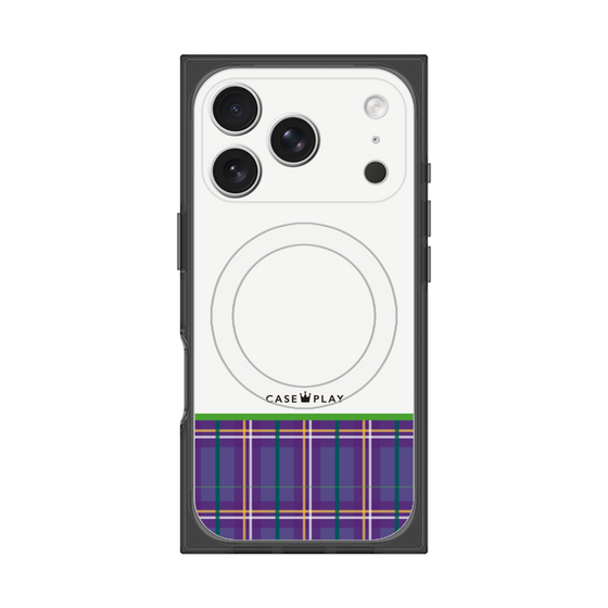 プレミアムスクエアケース with MagSafe［ CASEPLAY Tartan Check - Purple ］
