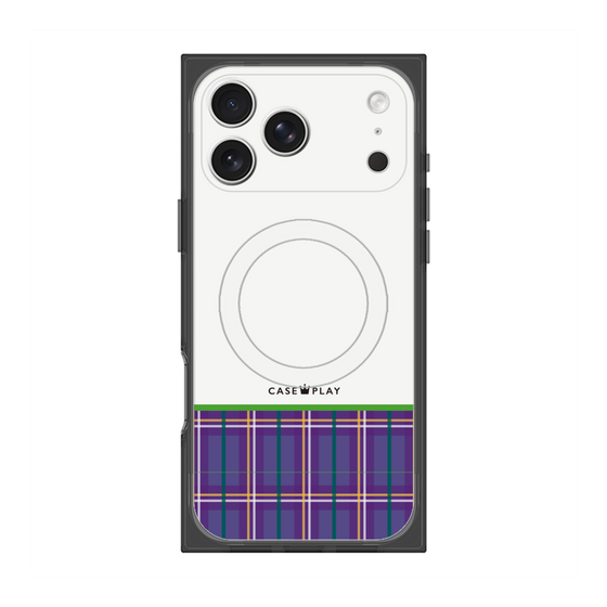 プレミアムスクエアケース with MagSafe［ CASEPLAY Tartan Check - Purple ］