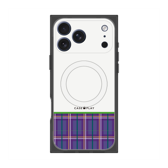 プレミアムスクエアケース with MagSafe［ CASEPLAY Tartan Check - Purple ］
