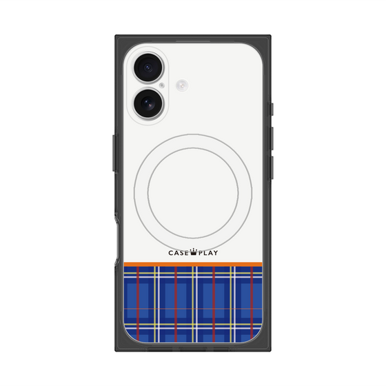 プレミアムスクエアケース with MagSafe［ CASEPLAY Tartan Check - Blue ］