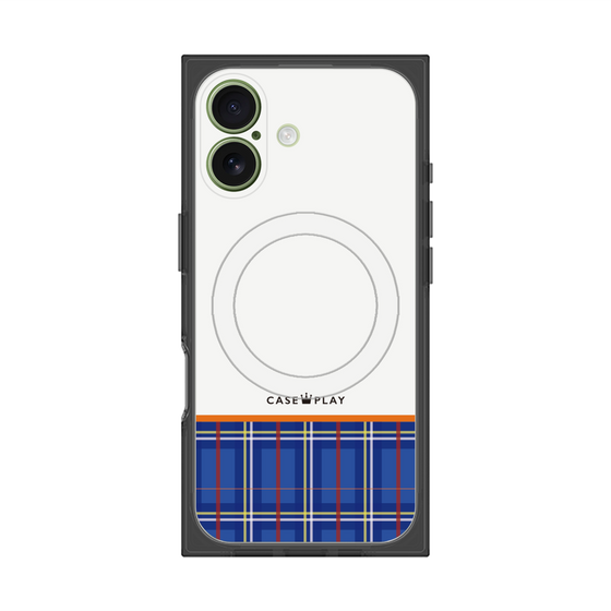 プレミアムスクエアケース with MagSafe［ CASEPLAY Tartan Check - Blue ］