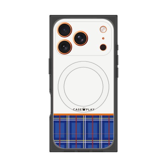 プレミアムスクエアケース with MagSafe［ CASEPLAY Tartan Check - Blue ］