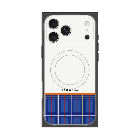 プレミアムスクエアケース with MagSafe［ CASEPLAY Tartan Check - Blue ］