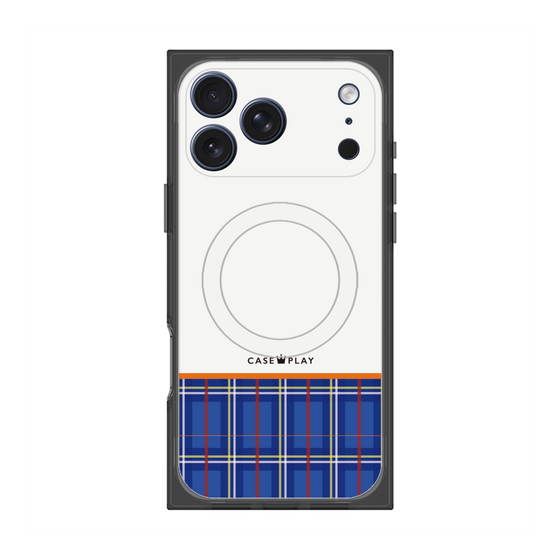 プレミアムスクエアケース with MagSafe［ CASEPLAY Tartan Check - Blue ］