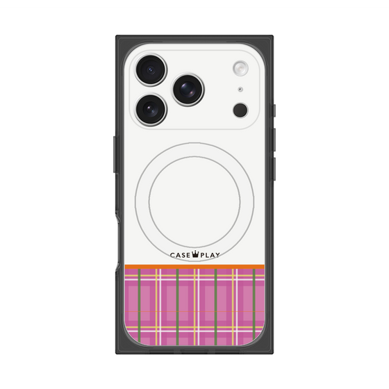 プレミアムスクエアケース with MagSafe［ CASEPLAY Tartan Check - Pink ］