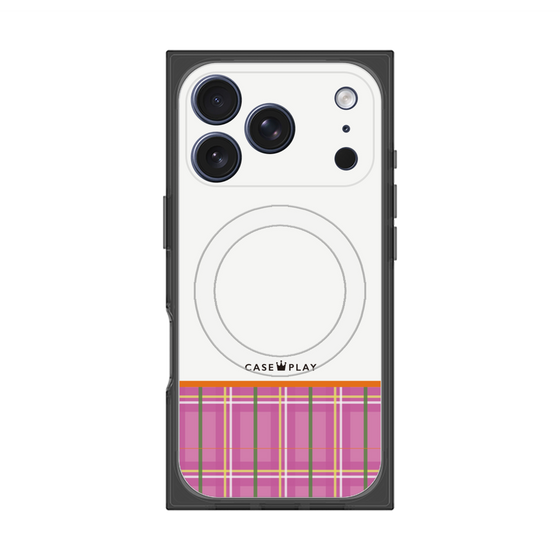 プレミアムスクエアケース with MagSafe［ CASEPLAY Tartan Check - Pink ］