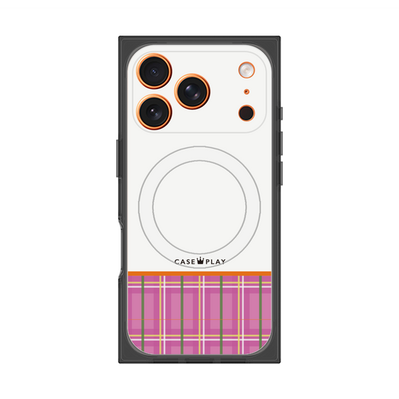 プレミアムスクエアケース with MagSafe［ CASEPLAY Tartan Check - Pink ］