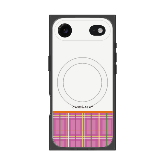プレミアムスクエアケース with MagSafe［ CASEPLAY Tartan Check - Pink ］