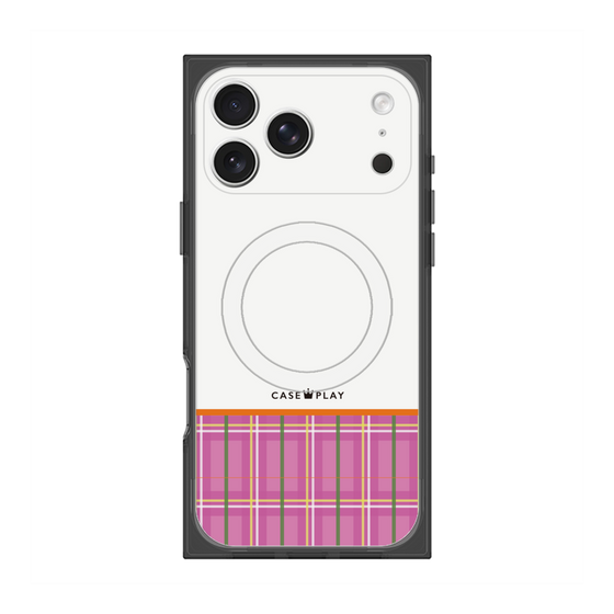 プレミアムスクエアケース with MagSafe［ CASEPLAY Tartan Check - Pink ］