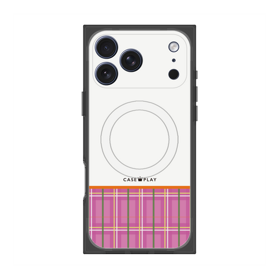 プレミアムスクエアケース with MagSafe［ CASEPLAY Tartan Check - Pink ］