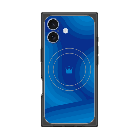 プレミアムスクエアケース with MagSafe［ CASEPLAY Winding Pattern - Blue ］