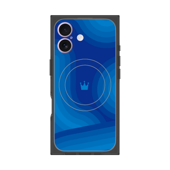 プレミアムスクエアケース with MagSafe［ CASEPLAY Winding Pattern - Blue ］