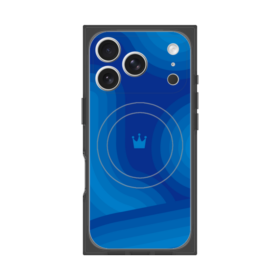プレミアムスクエアケース with MagSafe［ CASEPLAY Winding Pattern - Blue ］